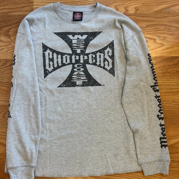 Vintage Jesse James West Coast Choppers Mens Large Iron Cross Thermal Knit - Picture 1 of 4